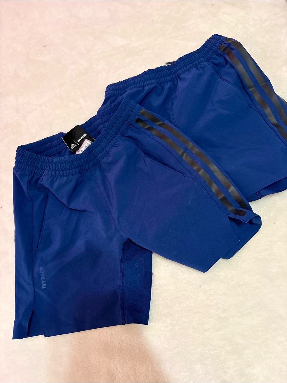 Adidas x IVY PARK Royal Blue Athletic Shorts with Black Stripes